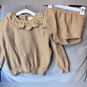 Quincy Mae Petal Knit Sweater and Bloomer Set